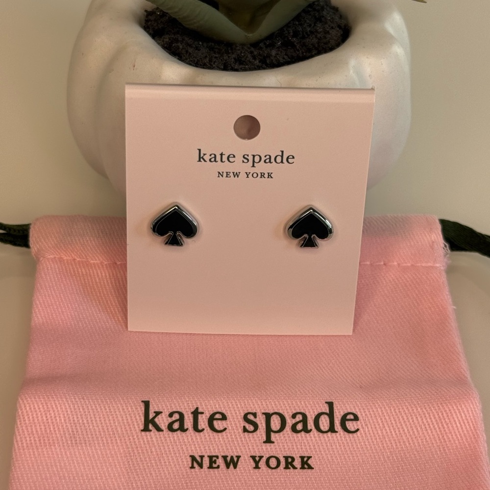 KATE SPADE EVERYDAY SPADE Blazer Blue and Silver PIERCED EARRINGS-NWT!♠️